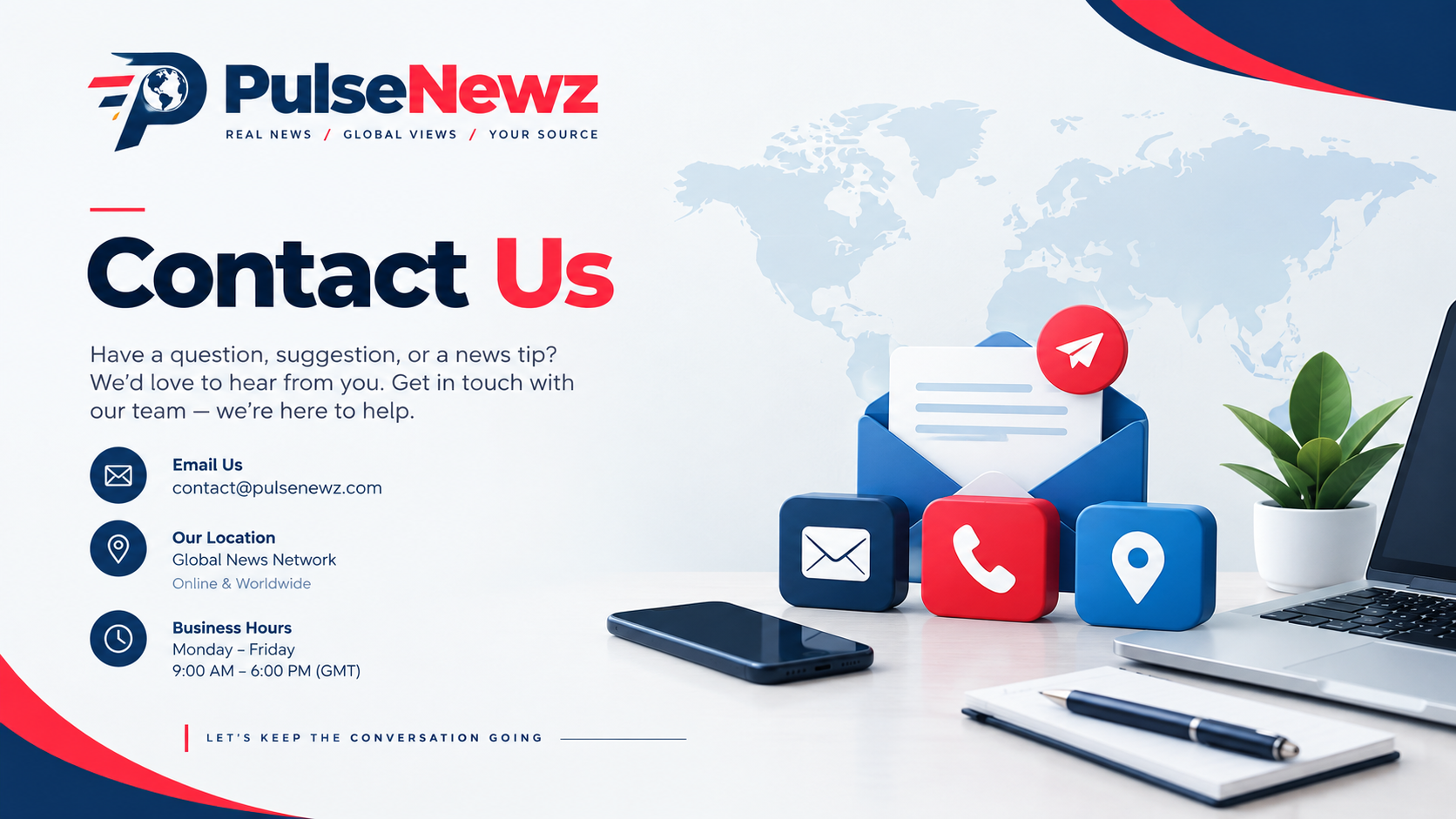 PulseNewz Contact Us Banner