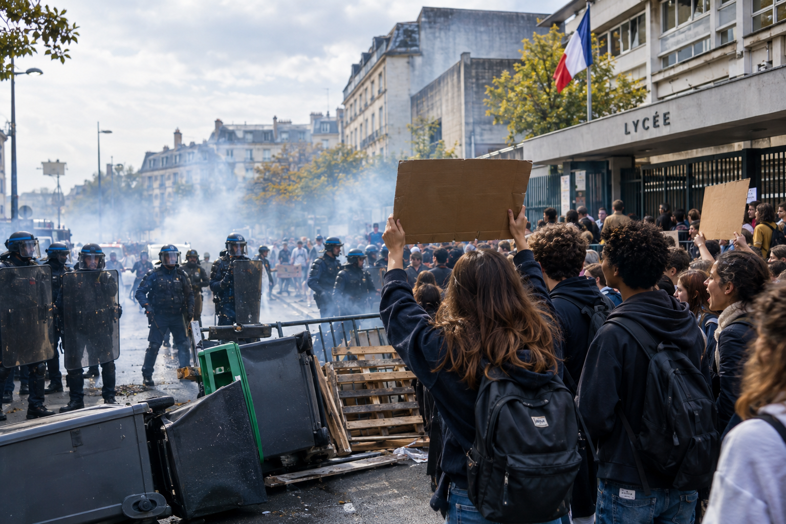 France's Student Uprising: How Classroom Complaints Became a National Crisis What began as a handful of blockades outside high schools near Paris has grown into one of the most serious domestic challenges the French government has faced this autumn. Teenagers are barricading school gates, police are responding with tear gas and batons, and the prime minister has pulled ministers off their travel schedules to deal with it. At the center is a question the country has argued over for years: who is responsible when public schools are failing the young people they serve? A protest that spread fast The demonstrations began last week in the Ile-de-France region around Paris, then spread to other cities, with students citing timetables, class sizes, teacher shortages and classrooms that overheated during recent heatwaves. The complaints are ordinary ones, the kind found in school systems across Europe. What has set this movement apart is its speed and its reach. ctvnews On one Tuesday, the education ministry said about 400 of roughly 3,700 high schools nationwide were affected by protests or disruption. A separate report put the figure that day at 416 schools, with 45 blockaded and attempted blockades at 46 others. Those numbers show how quickly a local grievance became a national one. ctvnews news The scenes outside schools have been vivid. Teenagers set rubbish bins on fire and threw projectiles at police, who answered with batons and tear gas. In Nantes, students piled up bins at a school entrance during a day of public-sector strikes at the end of September. ctvnews Violence and its toll Alongside the largely peaceful sit-ins, the protests have turned violent in places, and officials have been quick to say so. In Marseille, attackers set fire to a fire truck that had come to put out a blaze at a high school, and a headteacher at another school in the city was attacked and injured. Fires were reported at several schools, and there were no injuries in the Nantes incident, where the building was evacuated. ctvnews The human cost has mounted. The government reported 440 arrests on one day, mostly minors, and the education ministry counted 31 injured students and staff. Education Minister Édouard Geffray said staff had been hurt, including a teacher struck in the north of France and a headteacher injured by a firework near Paris. He called the violence unspeakable. By the following day, authorities said more than 600 people had been detained, and the interior minister described an escalation of violence outside certain schools. news dhakatribune Reported figures vary between outlets and days, and some early counts differ widely. The direction of travel is clear, though: more schools, more arrests and more injuries as the week went on. The policing question Students and their supporters say the government's response has made things worse. One student held up a sign asking whether young people could explain themselves without being tear-gassed, and students have accused police of heavy-handed tactics. That criticism puts the authorities in a bind: they must restore order outside schools without appearing to punish teenagers for raising complaints many adults privately share. ctvnews Some adults have stepped in. One high school Spanish teacher said the repression of the protests led her to join her students. In Paris, after police used pepper spray on students marching from the Lycée François Ier, trade unionists who had come to support them formed a human chain to protect the young people from police violence. Images like these have drawn attention to the protests, and they complicate the government's portrayal of events as disorder to be put down. PBS halktv A mayor takes the students' side The most politically charged moment so far came in the Paris suburb of Seine-Saint-Denis, one of the country's poorest districts. Mayor Bally Bagayoko of the hard-left La France Insoumise (LFI) joined a protest of hundreds of students at the Lycée Paul-Eluard, led them in singing the national anthem, and called the protests completely legitimate. His argument went to the heart of the dispute: low-income areas, he said, receive fewer resources than wealthier ones. ctvnews ctvnews The mood changed quickly. When a crowd formed, riot police struck students and an AFP journalist with batons. The footage of an elected official standing between teenagers and police raised the protests' profile and gave the opposition a powerful image. ctvnews It also fed the argument over who is behind the unrest. A CNN video circulating online shows a French mayor shielding students during the protests. I haven't been able to verify that this is the Seine-Saint-Denis incident, so the report above should be read as one documented example of local officials siding with students. Politics enters the classroom Few things in France stay apolitical for long, and the school protests are no exception. Both President Macron and Interior Minister Laurent Nuñez have accused far-left groups of inciting violence, with Nuñez describing agitators who moved from school to school to stir up students. Officials and politicians have also criticized LFI and its presidential candidate Jean-Luc Mélenchon for rhetoric they say has stoked students' anger. Mélenchon replied with a call of "Hands off our youth!" and urged LFI activists and officials to back the protests wherever they could. The prime minister's office has gone further, judging that LFI organized the high school protests. Reliable Brokers +3 The accusation matters because it shapes the debate. If the protests are mainly the work of organized political agitators, the answer is policing and prosecution. If they reflect real frustration among students, the answer is investment and reform. Both views are being offered, and each side has reason to want its own account to win. Teenagers who organized a blockade over a heatwave-baked classroom are unlikely to see themselves as pawns in a party's strategy, and the government's critics argue that the label dismisses them. What the government has said Officials have tried to hold two positions at once. The government has condemned the violence that broke out during some protests but says the difficulties in high schools should be acknowledged and addressed. Prime Minister Sébastien Lecornu convened a crisis meeting and canceled ministers' trips to focus on the spread of the protests. Geffray summed up the government's line in a post on X, saying violence will not take away students' fundamental right to an education. ctvnews PBS That message tries to separate legitimate complaints from criminal acts, but the line is hard to hold in practice. Each report of arson or an injured teacher weakens the sympathy students need, while each image of riot police and tear gas against minors weakens the state's claim to a measured response. What to watch Several questions will decide where this goes. The first is whether the government offers concrete commitments on staffing, class sizes and school buildings. Announcements about heat-proofing classrooms or hiring more teachers would speak directly to what students are asking for, but they cost money in a tight budget. The second is whether the violence recedes. Attacks on staff and fire-setting give the authorities grounds for a harder line and cost the movement public support. If student organizers can keep protests peaceful, they have a better chance of being heard. The third is how far the political fight escalates. With a presidential election approaching, both the government and its opponents have strong incentives to turn a school dispute into a test of strength. A debate that stays on timetables and teacher shortages favors the students, and one that shifts to who is manipulating whom favors the parties. For now, French high schoolers have achieved something rare: they have forced a government to treat their complaints as a national emergency. Whether that leads to better schools or simply to a harsher security response will become clearer in the coming weeks.